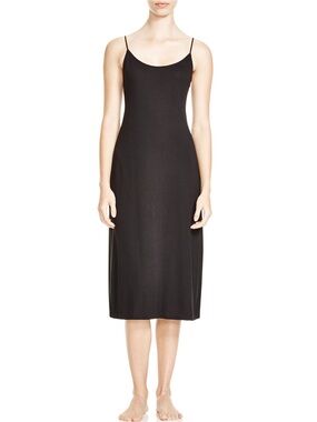 Natori Black Shangri La Knit Slip Chemise with Thin Adjustable Straps size M